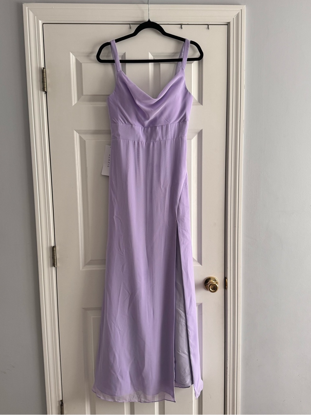 Azazie Lilac Cowl Neck Spaghetti Strap Maxi Dress - Women